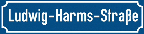 Straßenschild Ludwig-Harms-Straße