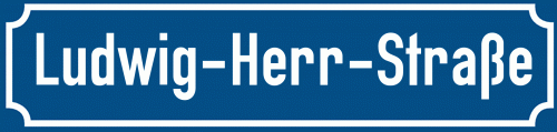 Straßenschild Ludwig-Herr-Straße
