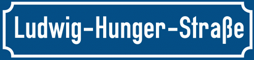 Straßenschild Ludwig-Hunger-Straße zum kostenlosen Download
