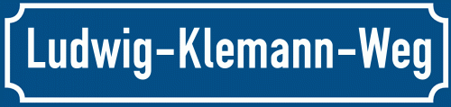 Straßenschild Ludwig-Klemann-Weg