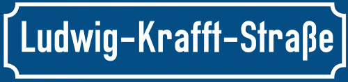 Straßenschild Ludwig-Krafft-Straße zum kostenlosen Download