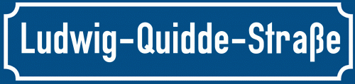 Straßenschild Ludwig-Quidde-Straße zum kostenlosen Download