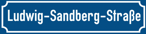 Straßenschild Ludwig-Sandberg-Straße zum kostenlosen Download