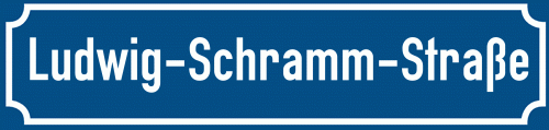 Straßenschild Ludwig-Schramm-Straße zum kostenlosen Download