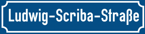 Straßenschild Ludwig-Scriba-Straße