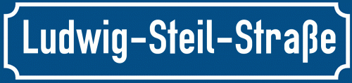 Straßenschild Ludwig-Steil-Straße zum kostenlosen Download