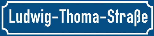 Straßenschild Ludwig-Thoma-Straße zum kostenlosen Download