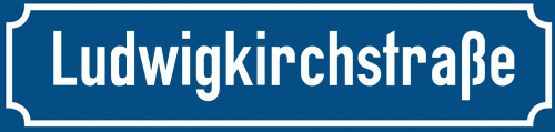 Straßenschild Ludwigkirchstraße zum kostenlosen Download