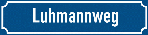 Straßenschild Luhmannweg