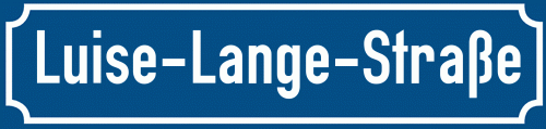 Straßenschild Luise-Lange-Straße
