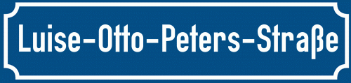 Straßenschild Luise-Otto-Peters-Straße