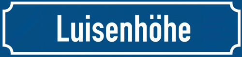 Straßenschild Luisenhöhe