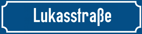 Straßenschild Lukasstraße zum kostenlosen Download