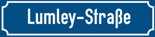 Straßenschild Lumley-Straße