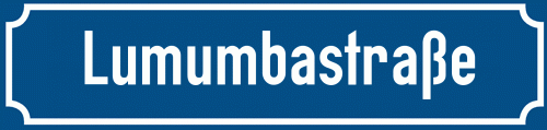 Straßenschild Lumumbastraße zum kostenlosen Download