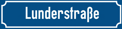 Straßenschild Lunderstraße