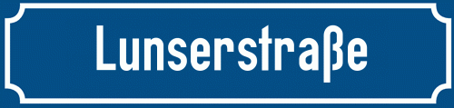 Straßenschild Lunserstraße