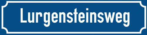 Straßenschild Lurgensteinsweg