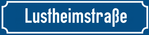 Straßenschild Lustheimstraße