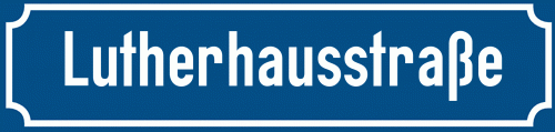 Straßenschild Lutherhausstraße zum kostenlosen Download