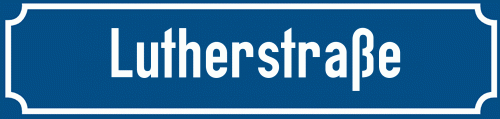 Straßenschild Lutherstraße zum kostenlosen Download