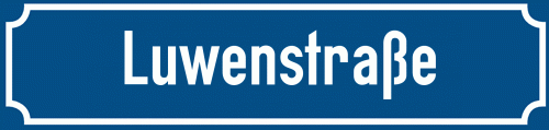 Straßenschild Luwenstraße