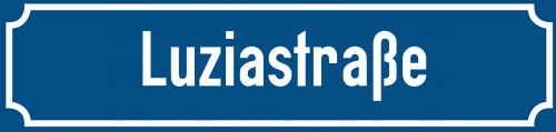 Straßenschild Luziastraße