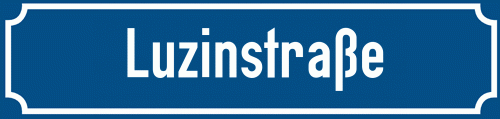 Straßenschild Luzinstraße