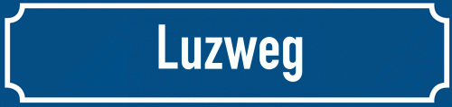 Straßenschild Luzweg zum kostenlosen Download