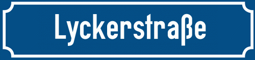Straßenschild Lyckerstraße