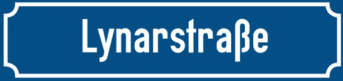 Straßenschild Lynarstraße