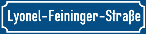 Straßenschild Lyonel-Feininger-Straße