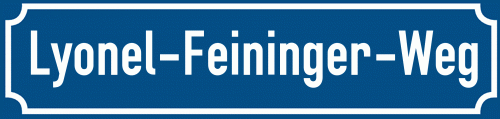 Straßenschild Lyonel-Feininger-Weg