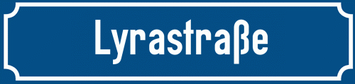 Straßenschild Lyrastraße zum kostenlosen Download