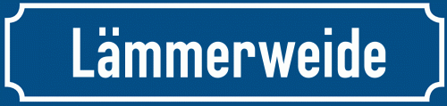 Straßenschild Lämmerweide zum kostenlosen Download