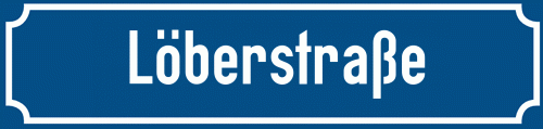 Straßenschild Löberstraße zum kostenlosen Download