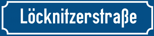Straßenschild Löcknitzerstraße zum kostenlosen Download
