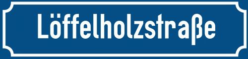 Straßenschild Löffelholzstraße zum kostenlosen Download