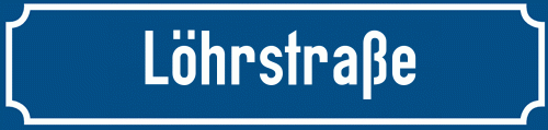 Straßenschild Löhrstraße zum kostenlosen Download