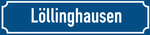 Straßenschild Löllinghausen