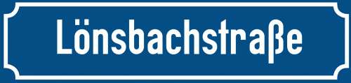 Straßenschild Lönsbachstraße zum kostenlosen Download