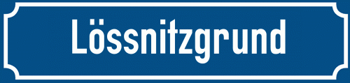 Straßenschild Lössnitzgrund