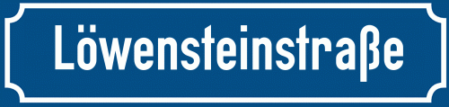 Straßenschild Löwensteinstraße