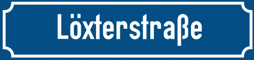 Straßenschild Löxterstraße