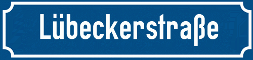 Straßenschild Lübeckerstraße zum kostenlosen Download