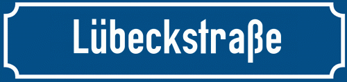 Straßenschild Lübeckstraße zum kostenlosen Download