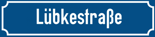 Straßenschild Lübkestraße