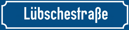 Straßenschild Lübschestraße