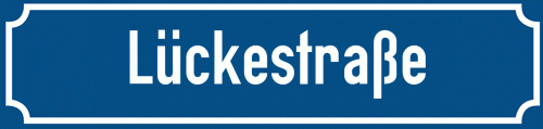 Straßenschild Lückestraße
