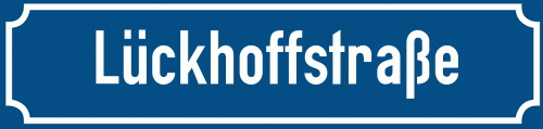 Straßenschild Lückhoffstraße